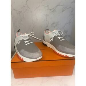 Hermes Men\'s Sneakers in Grey and Orange - Excellent Condition, Size 46/12 HERMES LIFT SNEAKER (46) - BEIGE GALET - BRAND NEW BOXED  main image 2